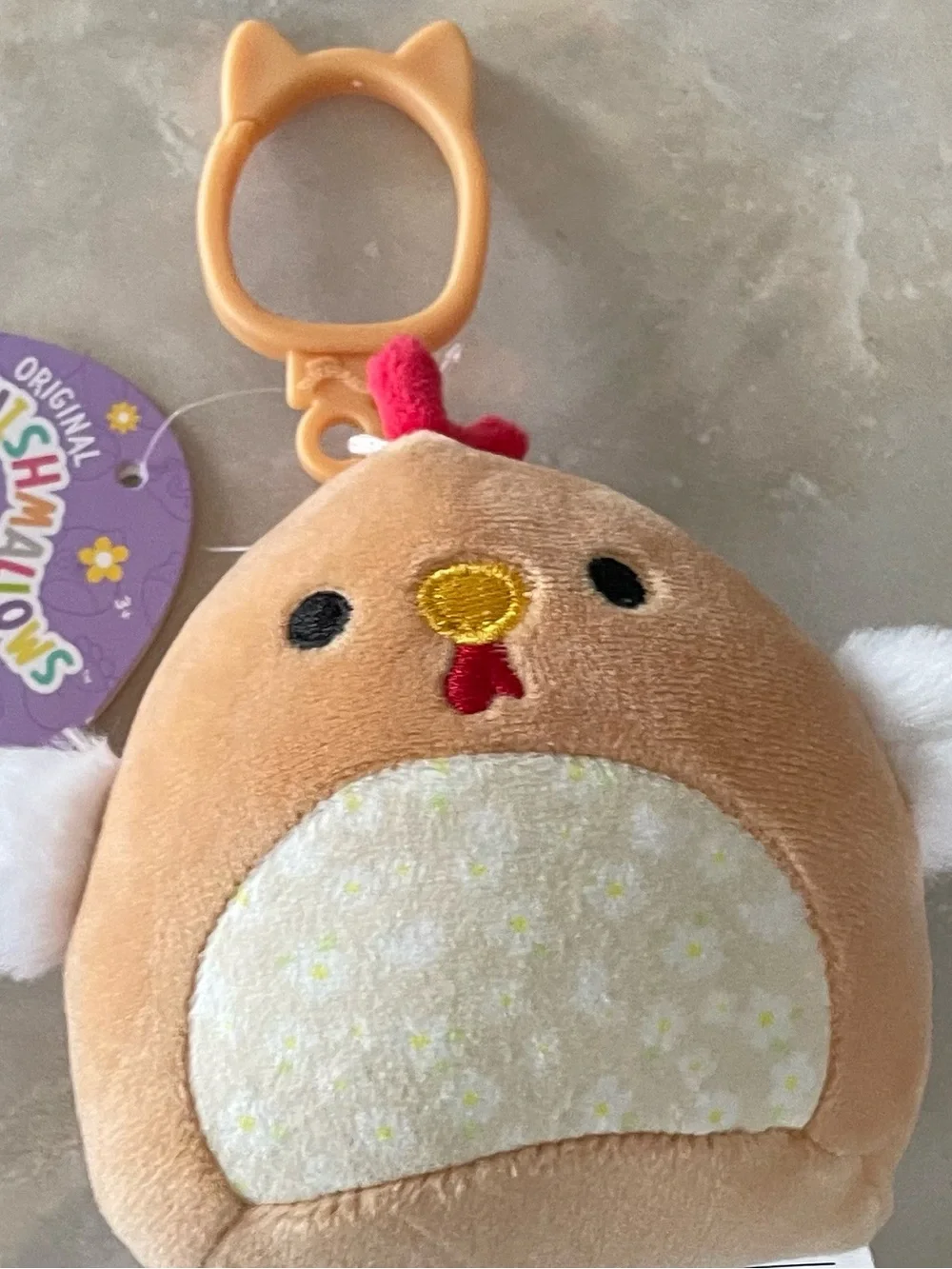Rutie the rooster Clip-On Plush - Tan